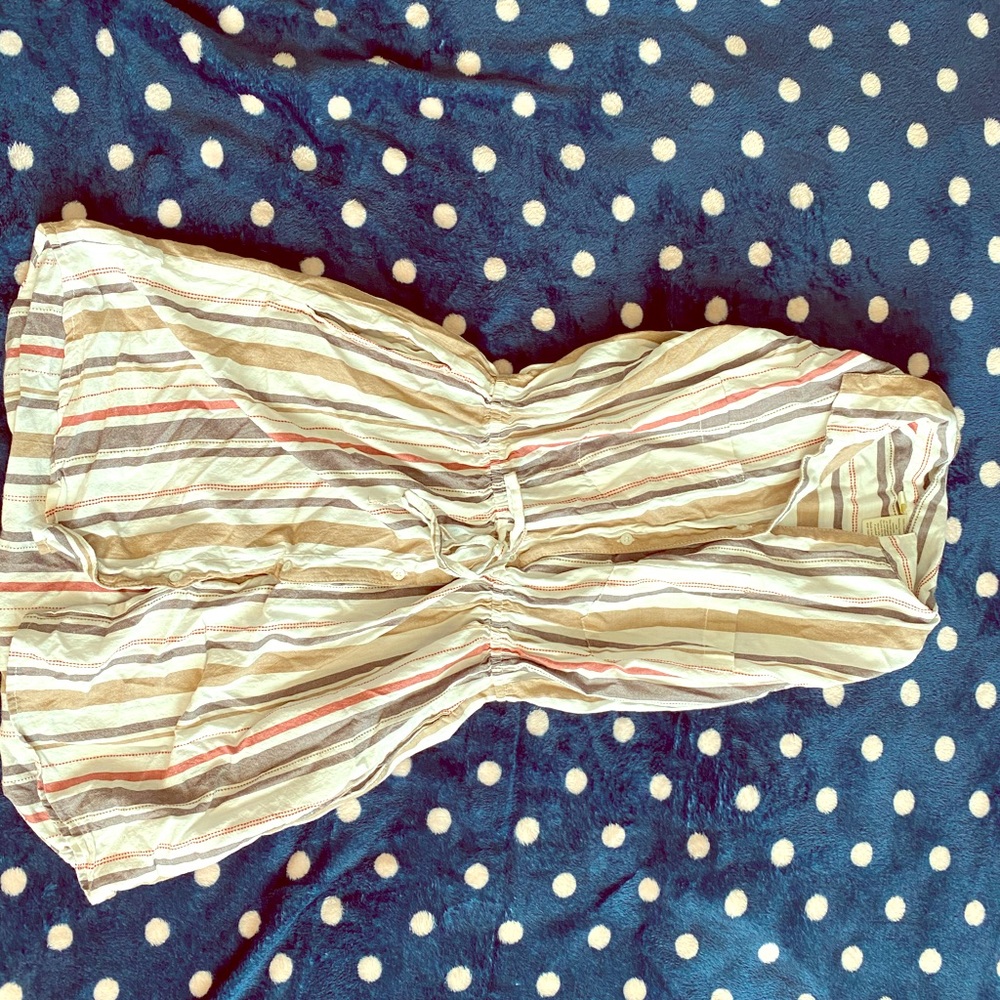 A striped button dress